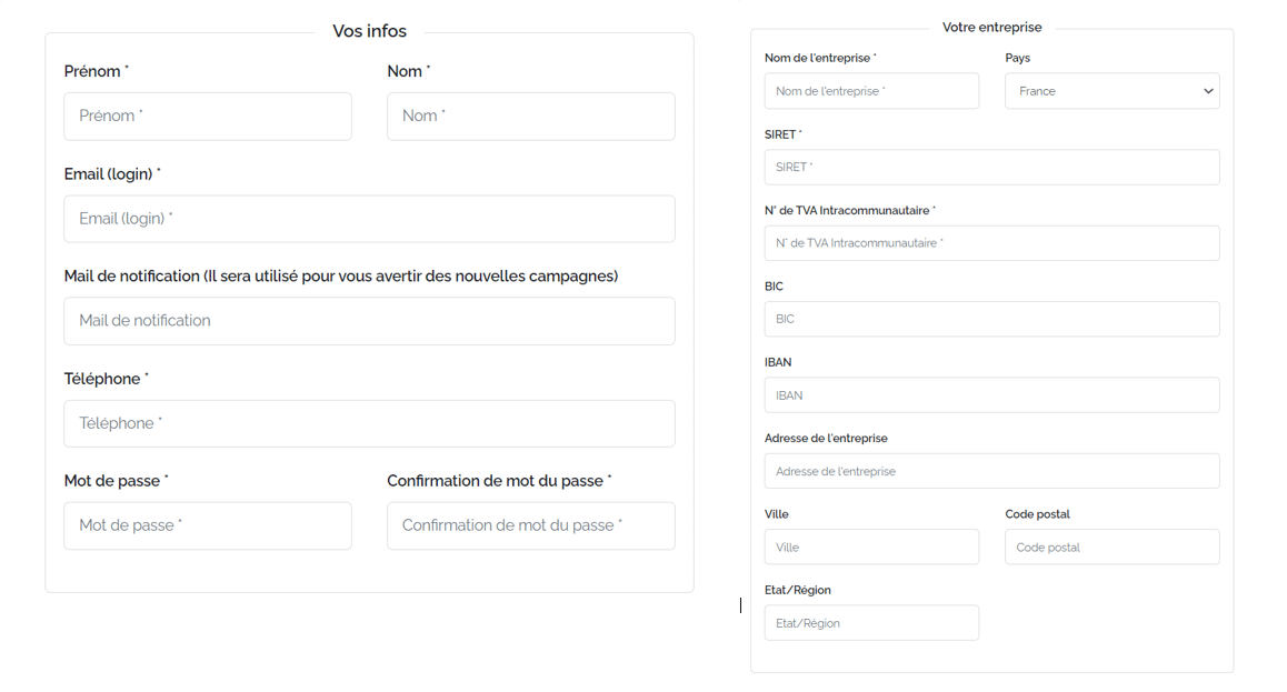 Annonceur Inscription